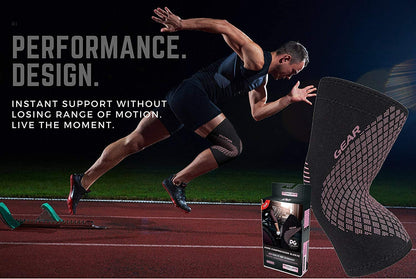 Physix Gear Knee Compression Sleeve for Men & Women - Best Compression Knee Brace for Walking, Running, Gym, Basketball, Weightlifting,Workout, Sports - Knee Sleeves Support Compression & Stability