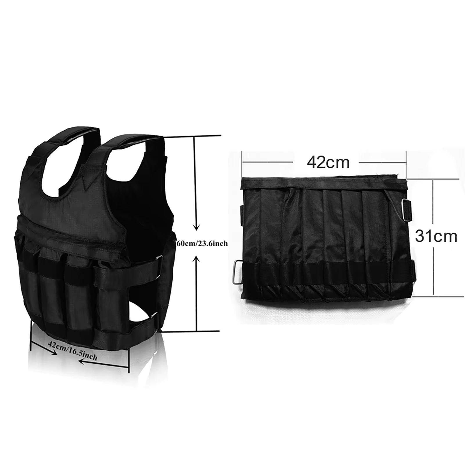 Fitness Empty Weight Vest Empty Weight Vest Exercise Training Fitness 50KG Maximum Loading Adjustable Workout Empty Weight Vest