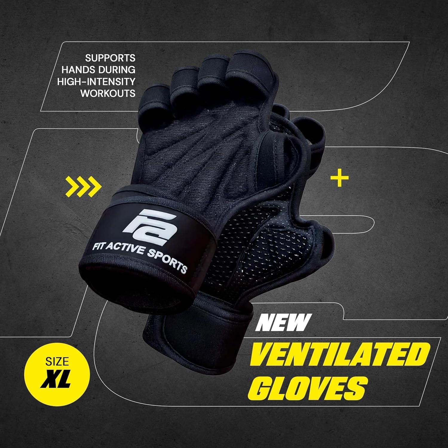 New Ventilated Weight Lifting Workout Gloves with Built-In Wrist Wraps for Men and Women - Great for Gym Fitness, Cross Training, Hand Support & Weightlifting.