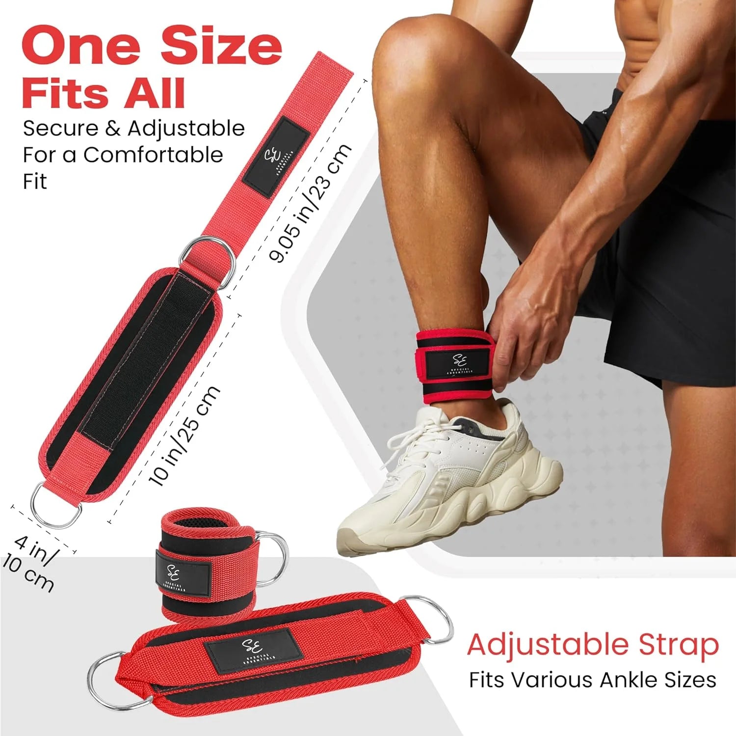 Ankle Strap for Cable Machine and Resistance Bands Premium Neoprene Gym and Workout Kickback Ankle Cuffs with Adjustable Strap for Enhanced Leg and Glute Exercises