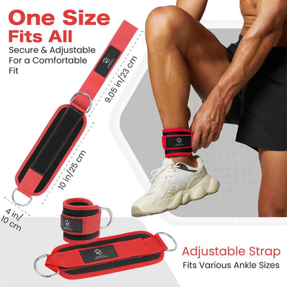 Ankle Strap for Cable Machine and Resistance Bands Premium Neoprene Gym and Workout Kickback Ankle Cuffs with Adjustable Strap for Enhanced Leg and Glute Exercises